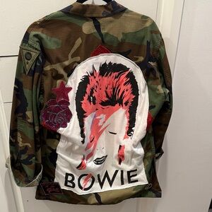 Camouflage Jacket with Bowie Graphic
